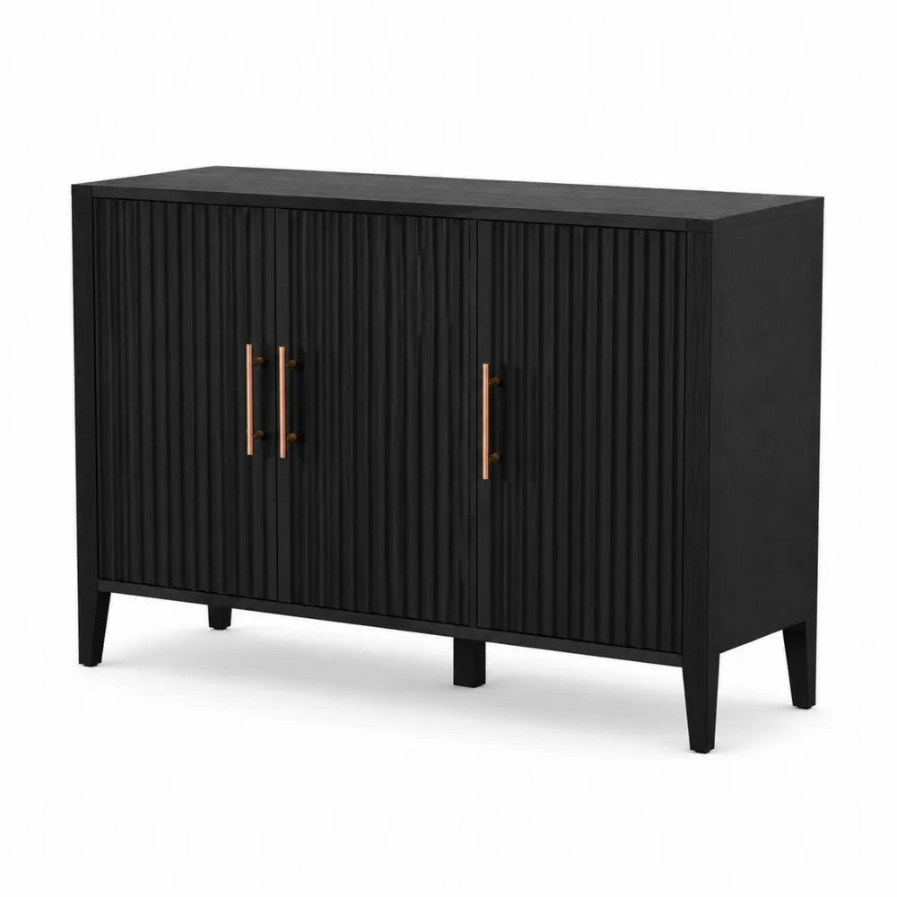 Aparador de Madera Negro con Puertas