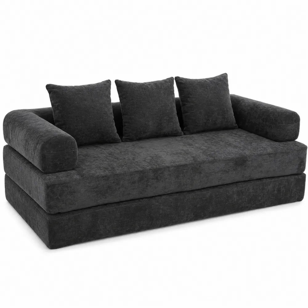 Sof¨¢ cama de tela con estructura de madera