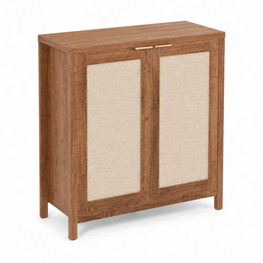 Aparador de Madera y Tela de Lino 100x40x120cm