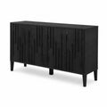 Aparador de Madera Negro con Textura en Relieve 150x40x85 cm